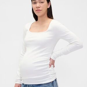 Gap maternity White rubbed Long Sleeve Top